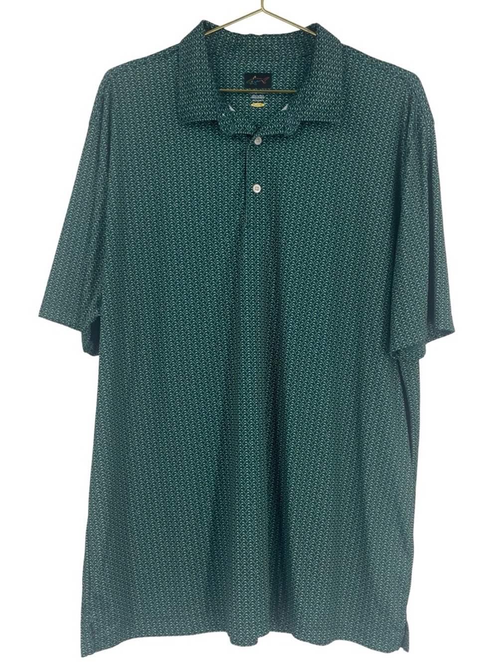 Greg Norman Collection Green Micro-Pattern Polo Play Dry XXL